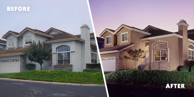 Stucco Before and after image
